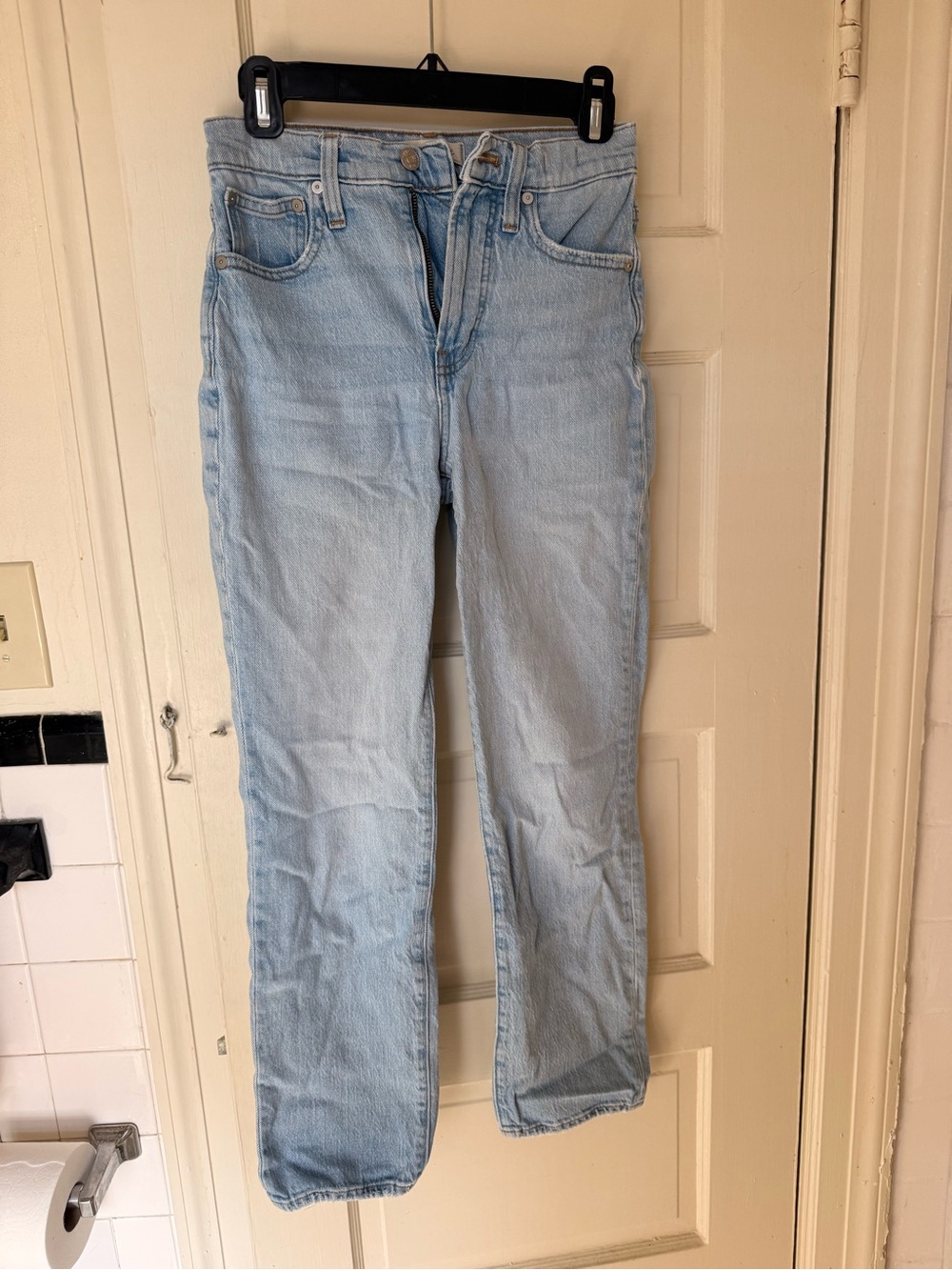 Light Blue Women's Straight-Leg Crop Jeans